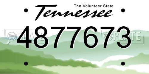 4877673 Tennessee License Plate