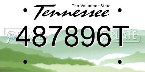 487896T Tennessee License Plate