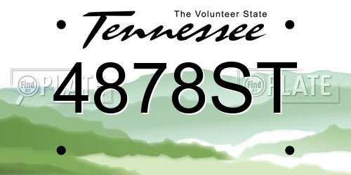 4878ST Tennessee License Plate