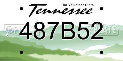 487B52 Tennessee License Plate