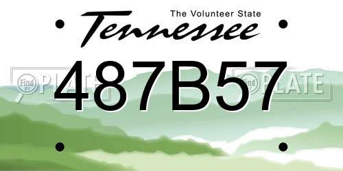 487B57 Tennessee License Plate