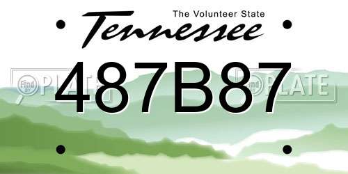 487B87 Tennessee License Plate