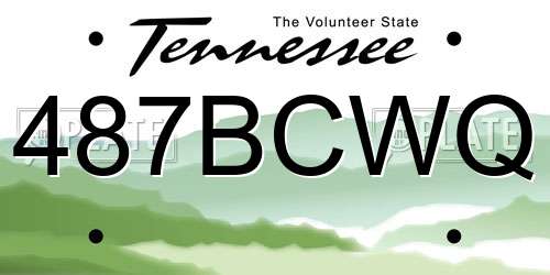 487BCWQ Tennessee License Plate