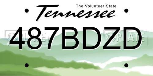 487BDZD Tennessee License Plate