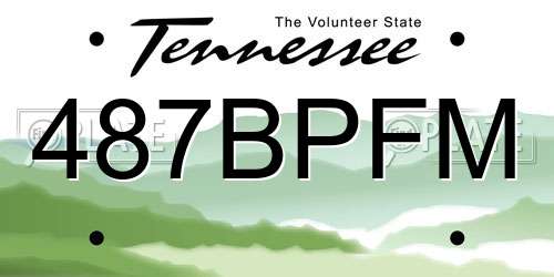 487BPFM Tennessee License Plate