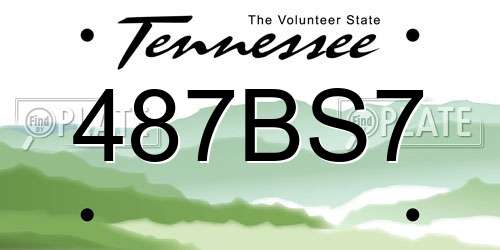 487BS7 Tennessee License Plate