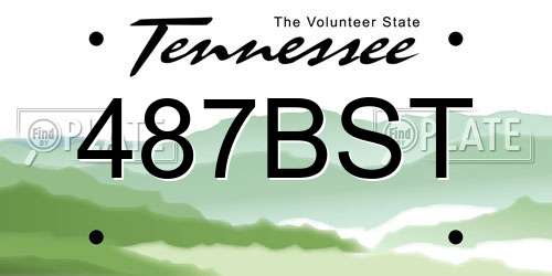 487BST Tennessee License Plate