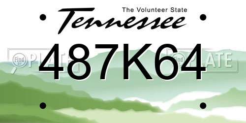 487K64 Tennessee License Plate
