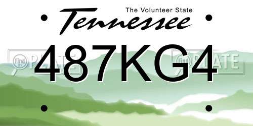 487KG4 Tennessee License Plate