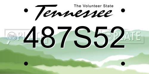 487S52 Tennessee License Plate