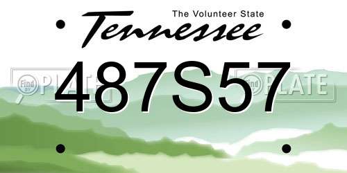 487S57 Tennessee License Plate