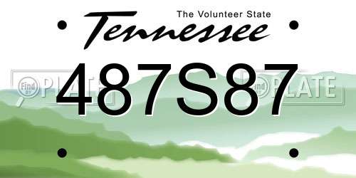 487S87 Tennessee License Plate