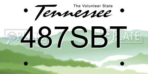 487SBT Tennessee License Plate