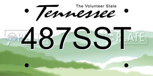 487SST Tennessee License Plate
