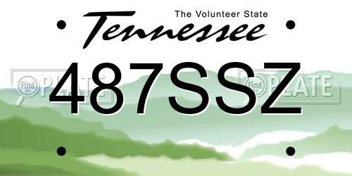 487SSZ Tennessee License Plate