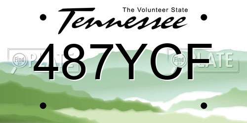 487YCF Tennessee License Plate