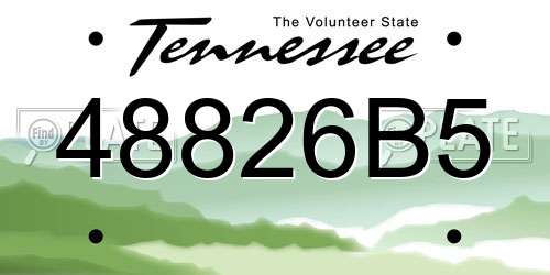 48826B5 Tennessee License Plate