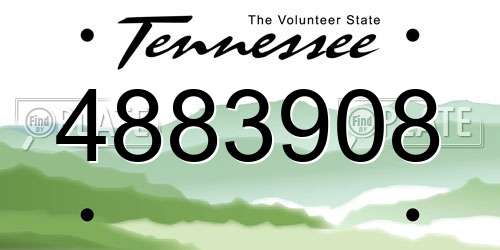 4883908 Tennessee License Plate