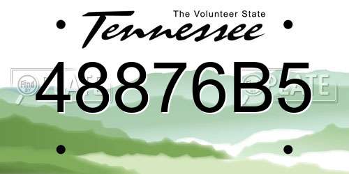 48876B5 Tennessee License Plate