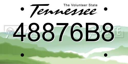 48876B8 Tennessee License Plate