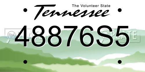 48876S5 Tennessee License Plate