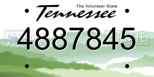 4887845 Tennessee License Plate