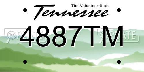 4887TM Tennessee License Plate