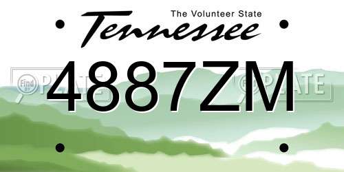 4887ZM Tennessee License Plate