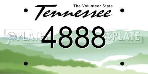 4888 Tennessee License Plate