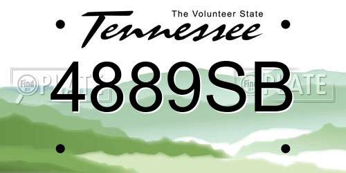 4889SB Tennessee License Plate