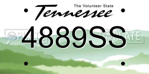 4889SS Tennessee License Plate