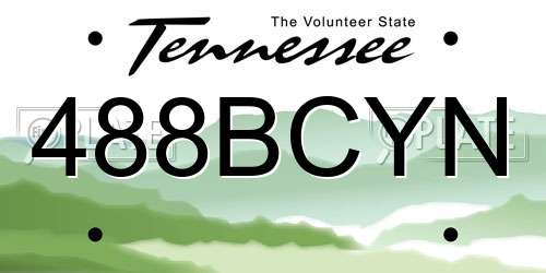 488BCYN Tennessee License Plate