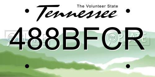 488BFCR Tennessee License Plate