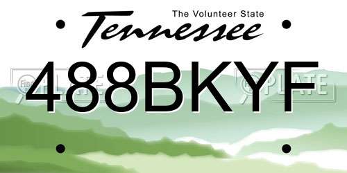 488BKYF Tennessee License Plate