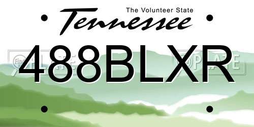 488BLXR Tennessee License Plate