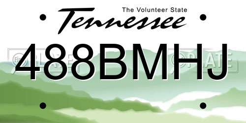 488BMHJ Tennessee License Plate