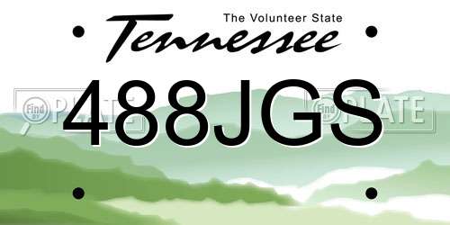488JGS Tennessee License Plate