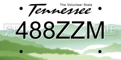 488ZZM Tennessee License Plate
