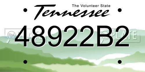 48922B2 Tennessee License Plate