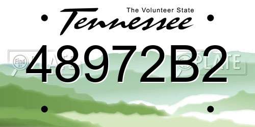 48972B2 Tennessee License Plate