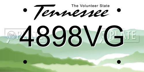 4898VG Tennessee License Plate