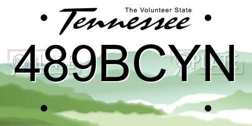489BCYN Tennessee License Plate