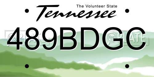 489BDGC Tennessee License Plate