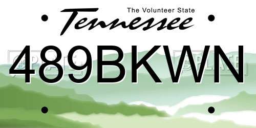 489BKWN Tennessee License Plate