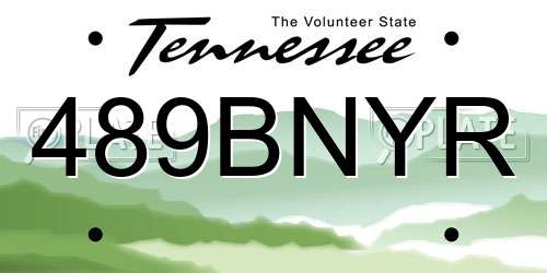 489BNYR Tennessee License Plate