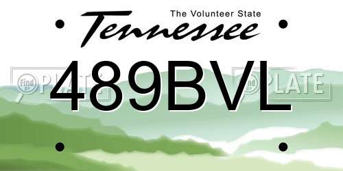 489BVL Tennessee License Plate
