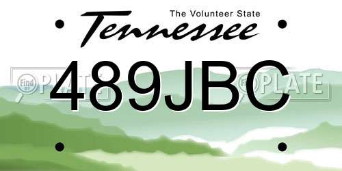 489JBC Tennessee License Plate