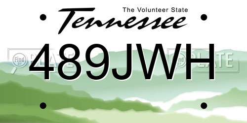 489JWH Tennessee License Plate