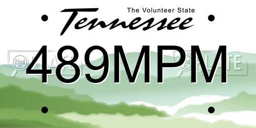 489MPM Tennessee License Plate