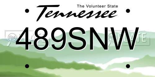 489SNW Tennessee License Plate